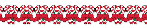 12’ Printed Candy Cane Arch Garland